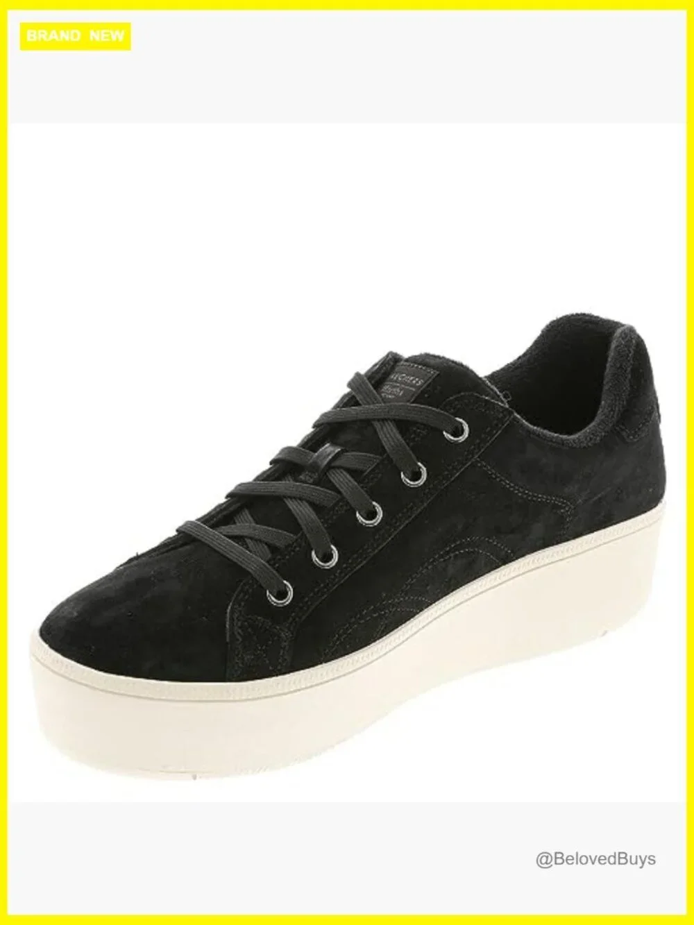 Suede Leather Lace-Up Platform Sneakers with Memory Foam